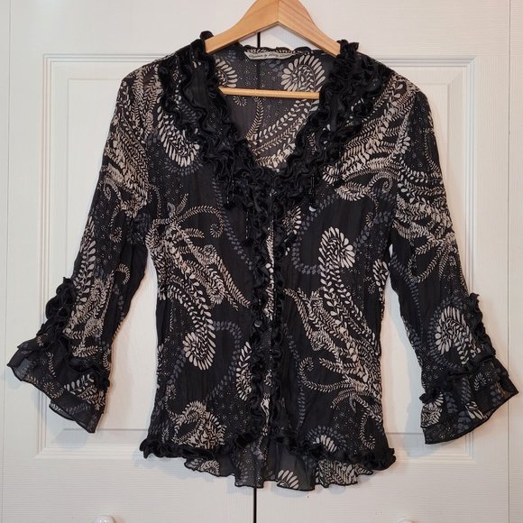Signature by Larry Levine Tops - 🍂 Signature by Larry Levine Semi-Sheer Blouse